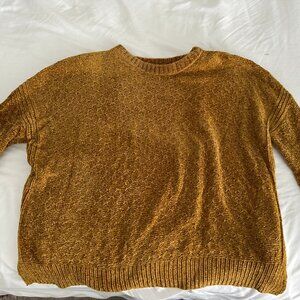 American Eagle Cozy Mustard Chenille Knit Sweater